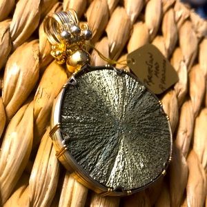 Starfire Designs Large Pyrite Sun Medallion Pendant, Handmade, $300